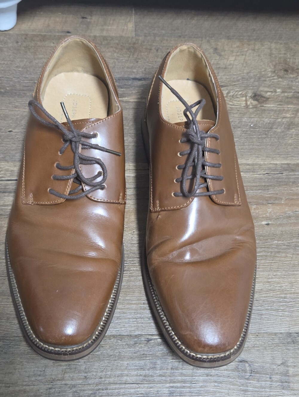 Men's Joseph Abboud Cognac Leather Tie Up Shoes 10D